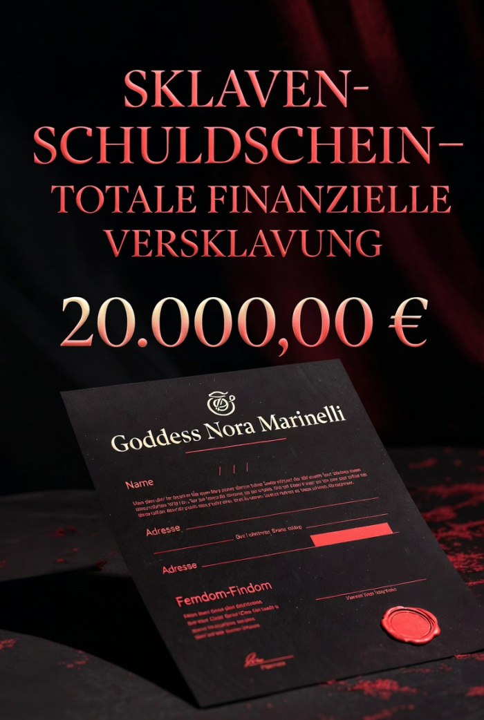 Schuldschein über 20.000 Euro-ultimative finanzielle Versklavung & Ruin