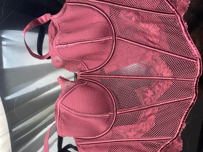 Bordeauxrote Luxus-Bustier-Corsage